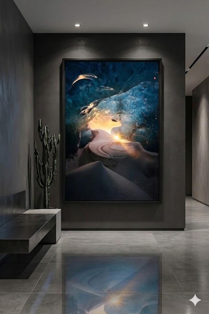 Fine art landscape print in black frame